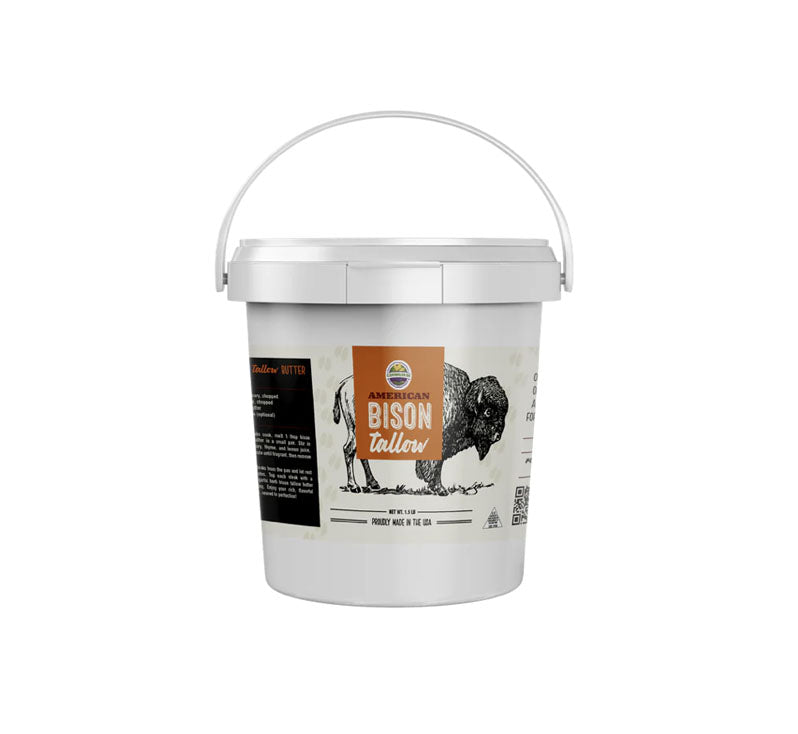 1.5 lb tub of gourmet bison tallow