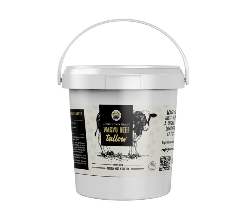 1.5 lb tub of kettle rendered Wagyu beef tallow