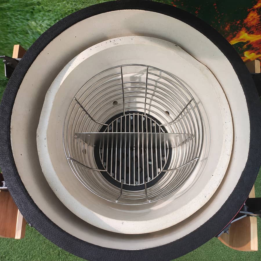 21" Stainless Steel Rotisserie Basket with Divider