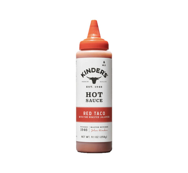 Bottle of Kinder’s Red Taco Hot Sauce