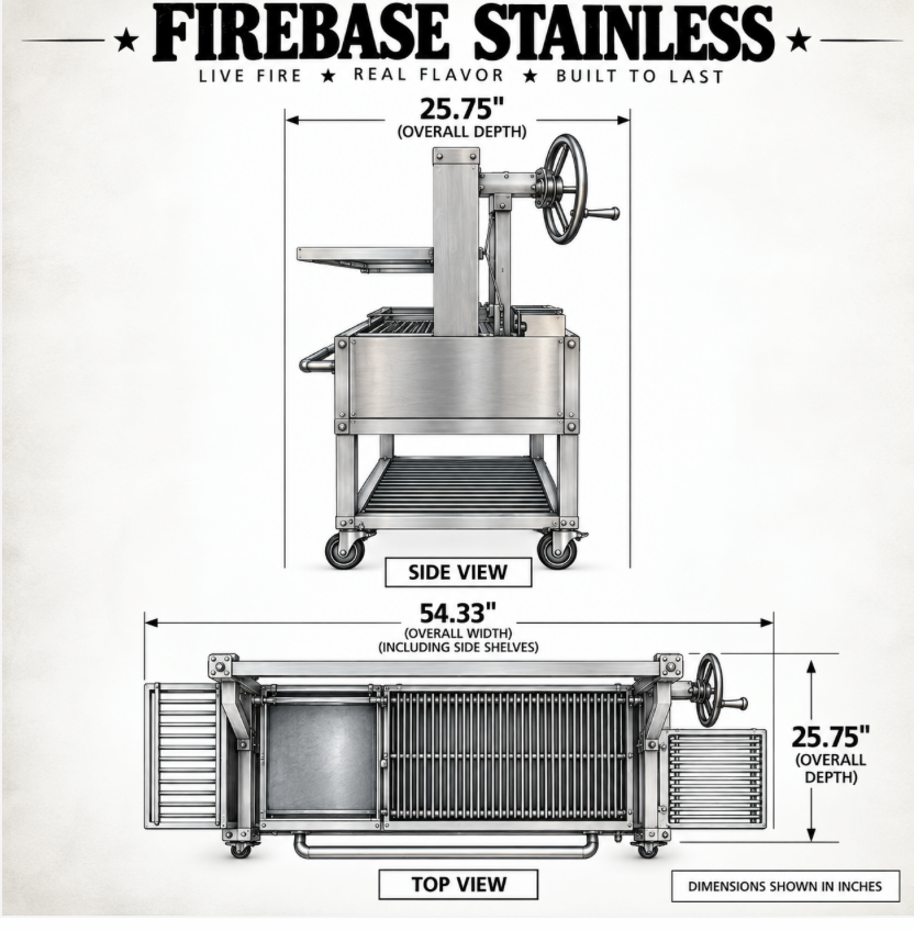 Tizona Firebase Stainless live-fire grill, photo 2
