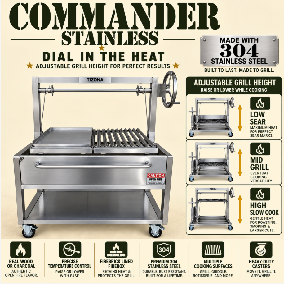 Tizona Commander Stainless live-fire grill, photo 5