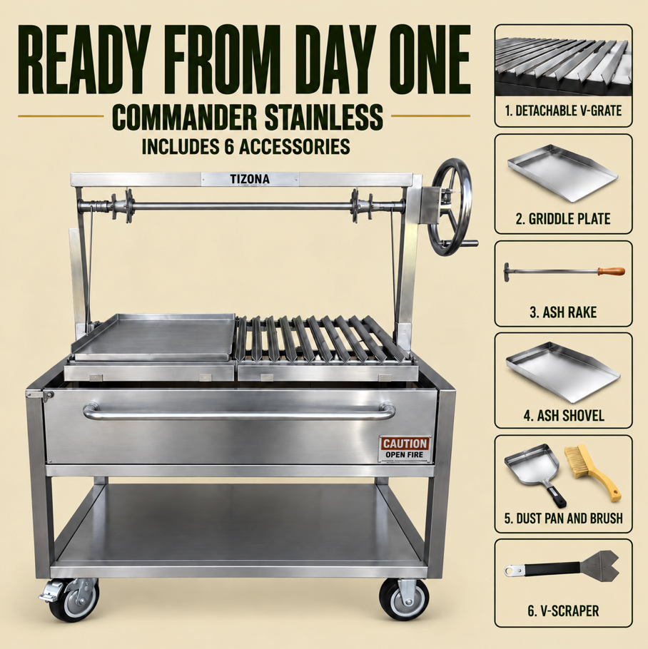 Tizona Commander Stainless live-fire grill, photo 6