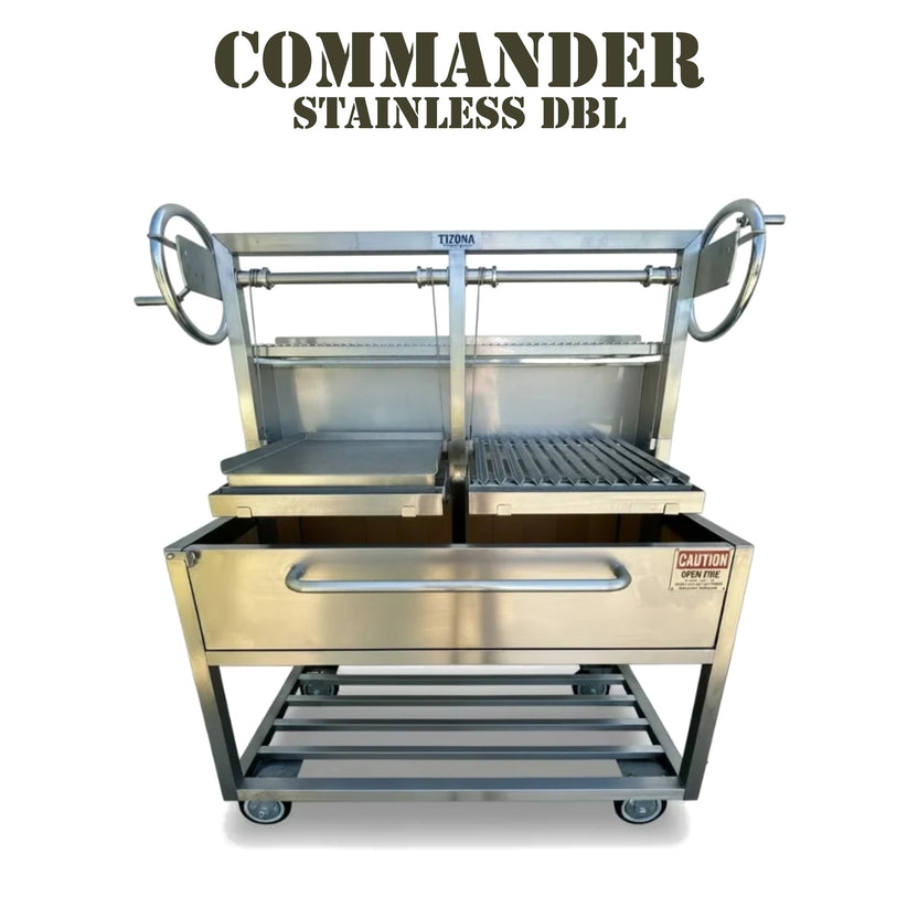 Tizona Commander Stainless DBL live-fire grill