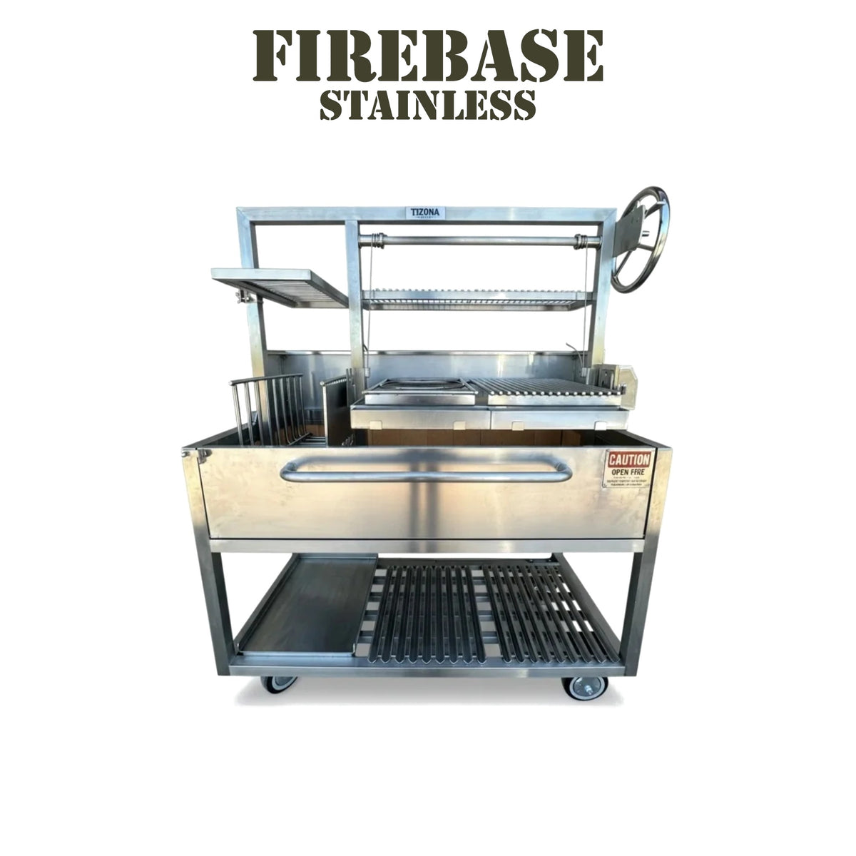 Tizona Firebase Stainless live-fire grill