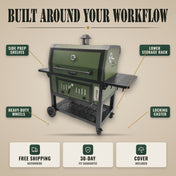 Tizona Battalion built around your workflow: side prep shelves, lower storage rack, heavy-duty wheels, locking caster