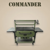 Tizona Commander live-fire grill in army green, front view