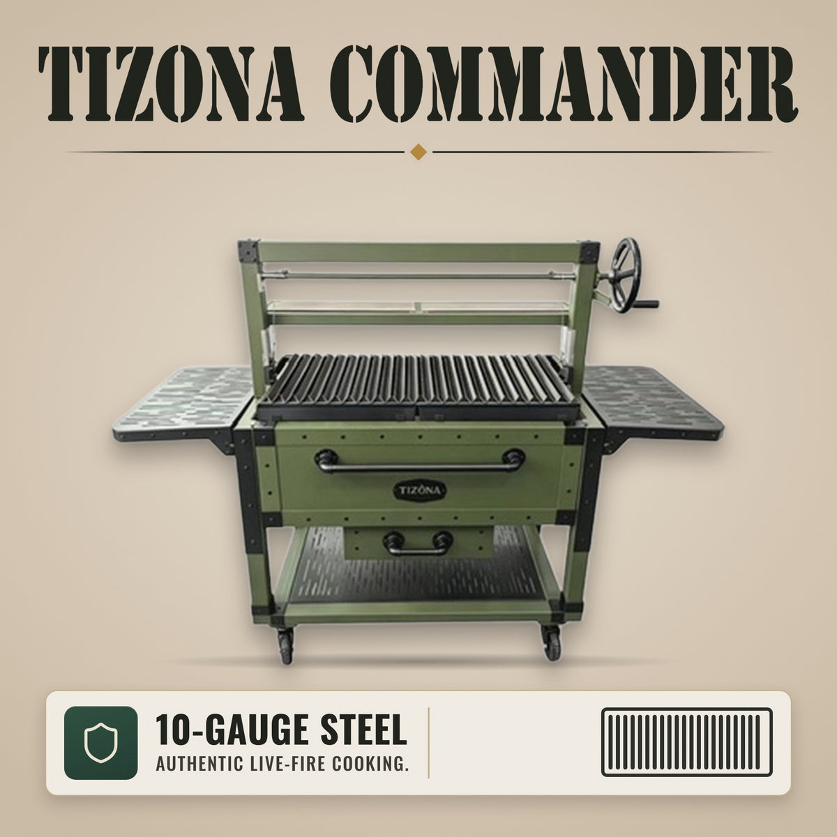 Tizona Commander, 10-gauge steel live-fire grill