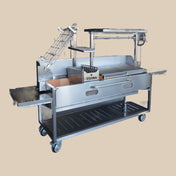 Tizona Garrison live-fire grill from the left, brasero and clamp grill