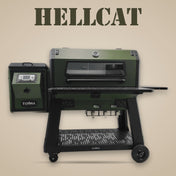 Tizona Hellcat pellet grill, front view