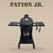 Tizona Patton Jr. ceramic kamado grill, lid closed