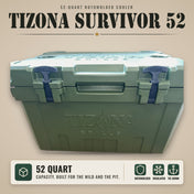 Tizona Survivor 52: 52-quart rotomolded, insulated cooler with tie-down capability