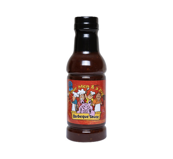 Bottle of Four Men & a Pig Spicy Barbeque Sauce