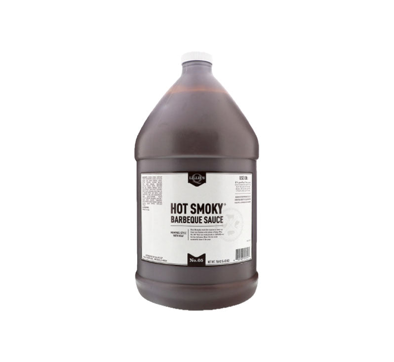 Lillie’s Q Hot Smoky Barbeque Sauce Gallon