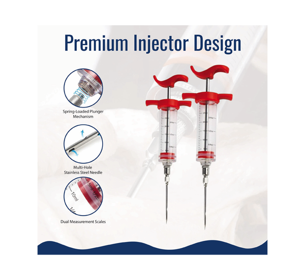 BBQ Grill Gear premium meat injector stainless steel marinade injector
