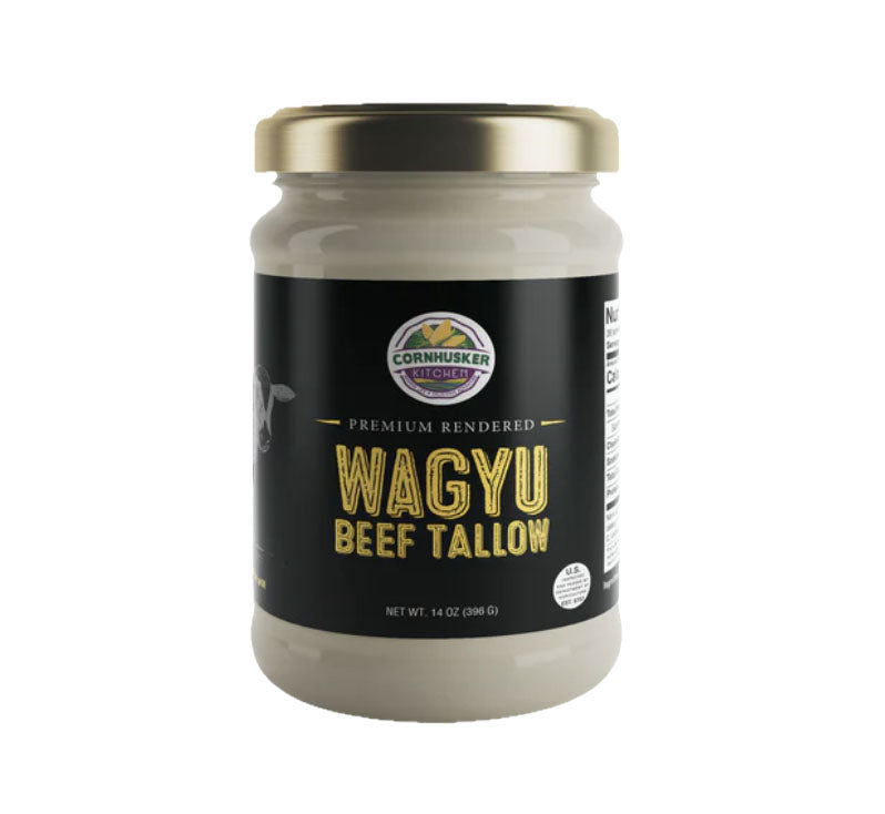 14 oz jar of premium rendered Wagyu beef tallow