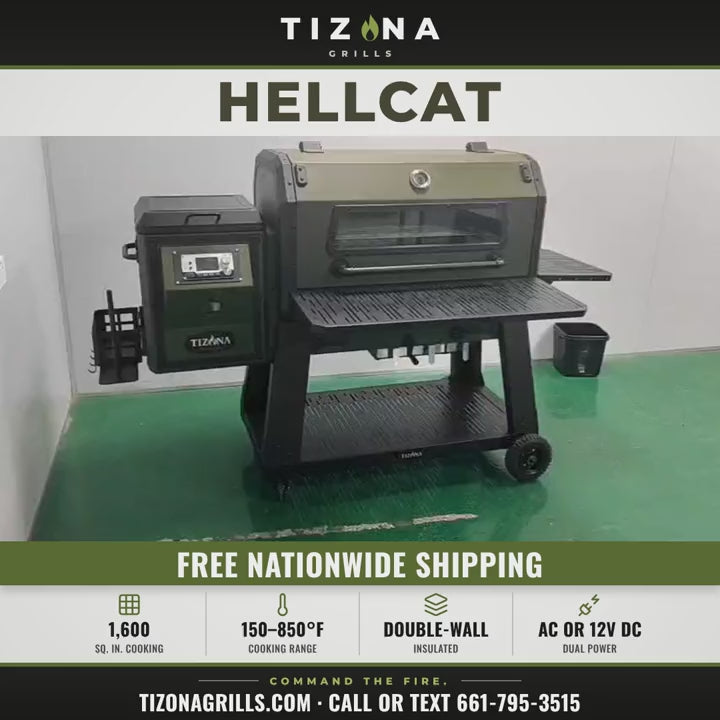 Tizona Hellcat pellet grill walk-around