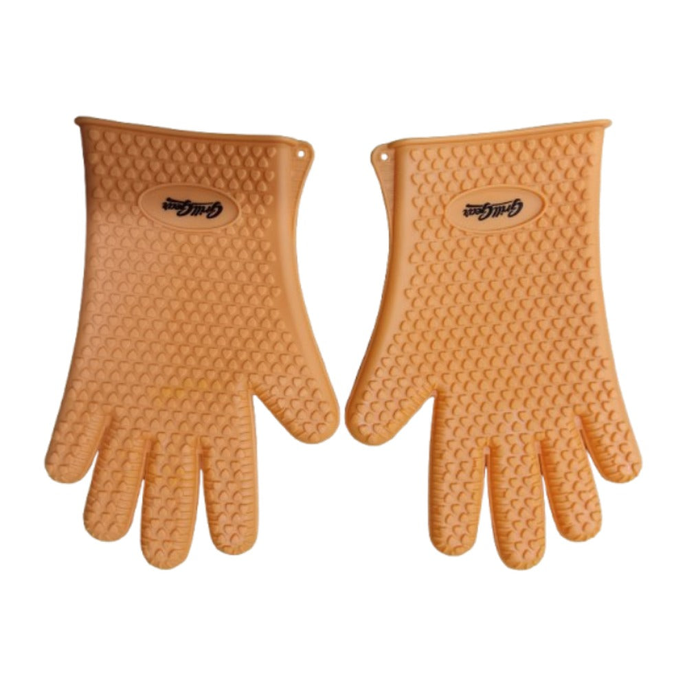 Heat-resistant silicone BBQ gloves, pair