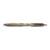 32 inch stainless steel campfire tongs with wood handle